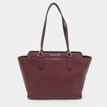 مملوكة مسبقًا MICHAEL Michael Kors Burgundy Leather Dee Dee Convertible Tote