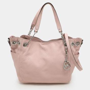 Pre Owned MICHAEL Michael Kors Pink Leather Jet Set Chain Satchel