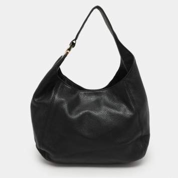 Pre Owned Michael Michael Kors Black Leather Fulton Hobo