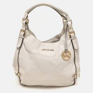 Pre Owned MICHAEL Michael Kors Off White Leather Bedford Hobo