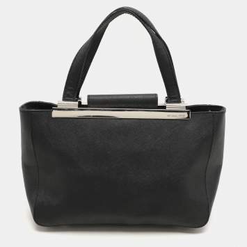 Pre Owned MICHAEL Michael Kors Black Leather Tilda Tote