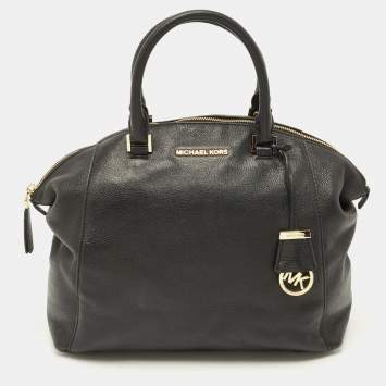 Pre Owned MICHAEL Michael Kors Black Leather Riley Satchel
