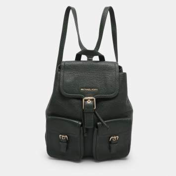 Pre Owned MICHAEL Michael Kors Green Leather Susie Drawstring Backpack