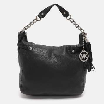 مملوكة مسبقًا MICHAEL Michael Kors Black Leather Hobo