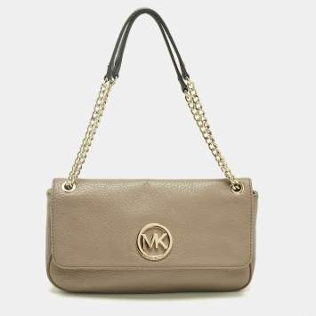مملوكة مسبقًا MICHAEL Michael Kors Beige Leather Fulton Shoulder Bag