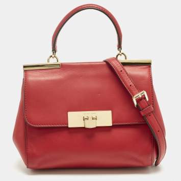 مملوكة مسبقًا MICHAEL Michael Kors Marlow Small Red Leather Top Handle Bag