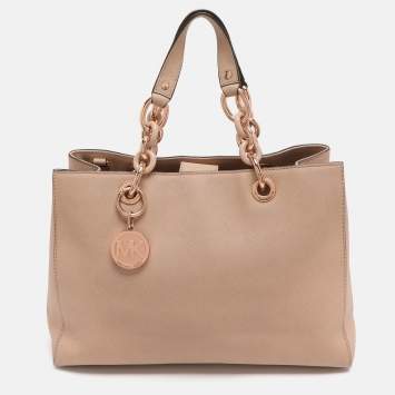 Pre Owned MICHAEL Michael Kors Cynthia Medium Pink Leather Satchel