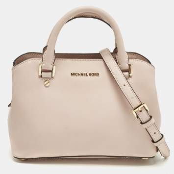 مملوكة مسبقًا MICHAEL Michael Kors Idina Small Pink Saffiano Leather Satchel
