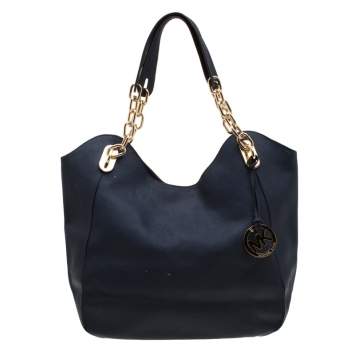 Pre Owned Michael Michael Kors Blue Leather Lilly Shoulder Bag