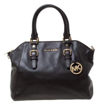 Pre Owned MICHAEL Michael Kors Dark Brown Leather Large Ciara Satchel