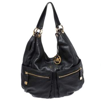 Pre Owned Michael Kors Black Leather Large Layton Hobo