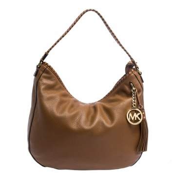 Pre Owned MICHAEL Michael Kors Brown Leather Whipstitch Hobo 