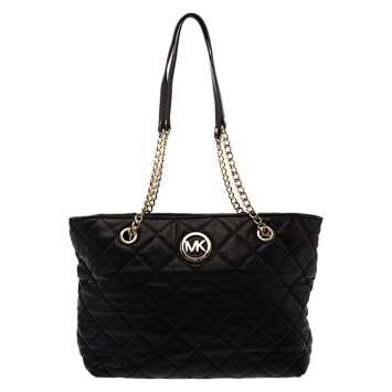 Pre Owned MICHAEL Michael Kors Black Leather Susannah Tote