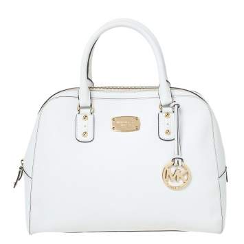 Pre Owned Michael Kors White Leather Satchel
