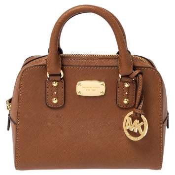 Pre Owned Michael Michael Kors Tan Leather Mini 2way Bag