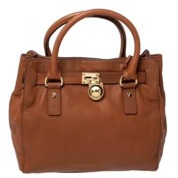 Pre Owned MICHAEL Michael Kors Tan Leather Hamilton Tote