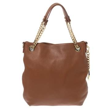 Pre Owned Michael Michael Kors Brown Leather Shoulder Bag