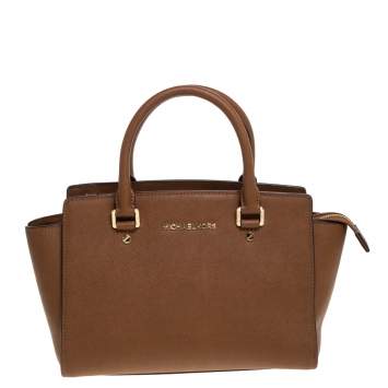 مملوكة مسبقًا MICHAEL Michael Kors Brown Leather Medium Selma Satchel