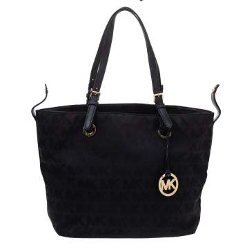Pre Owned MICHAEL Michael Kors Black Signature Canvas Travel Tote