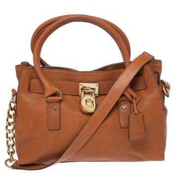 Pre Owned MICHAEL Michael Kors Tan Soft Leather Hamilton East West Tote