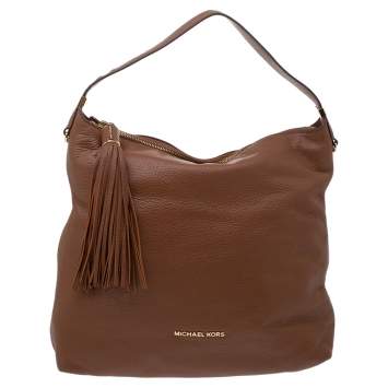 Pre Owned MICHAEL Michael Kors Brown Leather Bedford Tassel Shoulder Bag