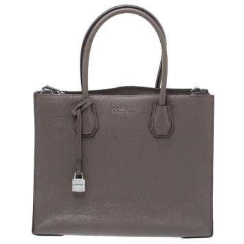 Pre Owned Michael Michael Kors Taupe Leather Large Mercer Tote