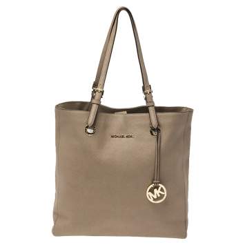 Pre Owned MICHAEL Michael Kors Brown Leather Jet Set North South Tote