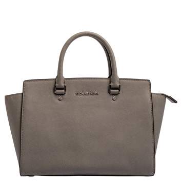 Pre Owned MICHAEL Michael Kors Grey Leather Large Selma Tote