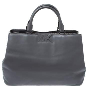 مملوكة مسبقًا MICHAEL Michael Kors Grey Soft Leather Large Florence Satchel
