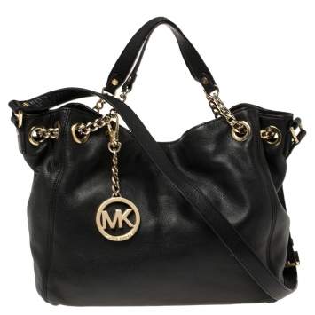 Pre Owned MICHAEL Michael Kors Black Leather Chain Shoulder Bag