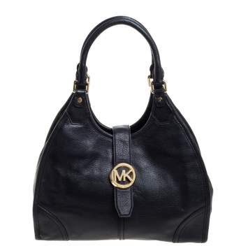 Pre Owned MICHAEL Michael Kors Black Leather Hudson Hobo 