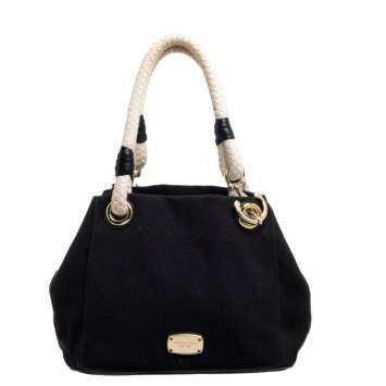 Pre Owned MICHAEL Michael Kors Black Canvas Marina Grab Tote   