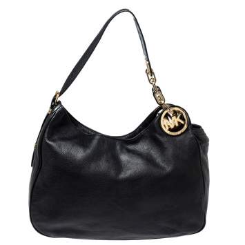 Pre Owned MICHAEL Michael Kors Black Leather Fulton Hobo