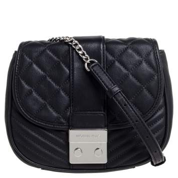 Pre Owned MICHAEL Michael Kors Black Quilted Leather Sloan Shoulder Bag