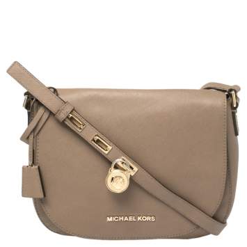 Pre Owned MICHAEL Michael Kors Brown Leather Large Hamilton Shoulder Bag