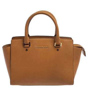 Pre Owned MICHAEL Michael Kors Brown Leather Selma Satchel