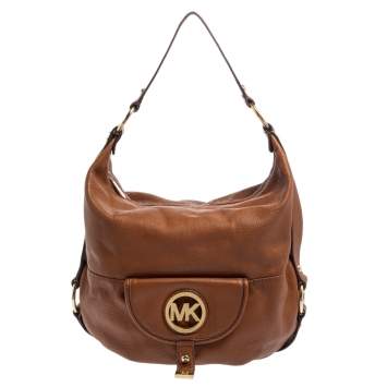 Pre Owned MICHAEL Michael Kors Brown Leather Fulton Hobo