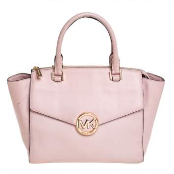 Pre Owned MICHAEL Michael Kors Pink Leather Hudson Satchel