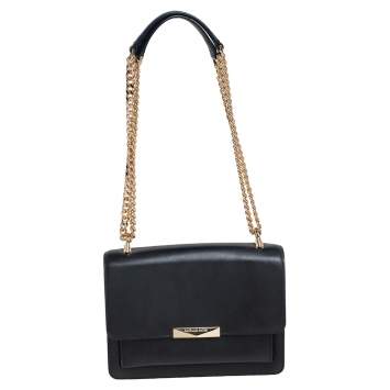 Pre Owned Michael Kors Black Leather Jade Crossbody Bag