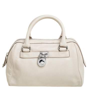 Pre Owned MICHAEL Michael Kors Ivory Leather Hamilton Satchel