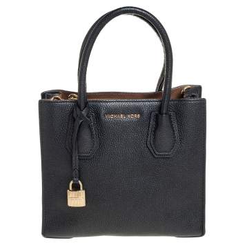 Pre Owned MICHAEL Michael Kors Black Leather Mini Mercer Tote