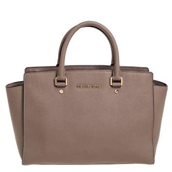 Pre Owned MICHAEL Michael Kors Brown Leather Large Selma Satchel
