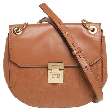 Pre Owned MICHAEL Michael Kors Tan Leather Cecelia Shoulder Bag