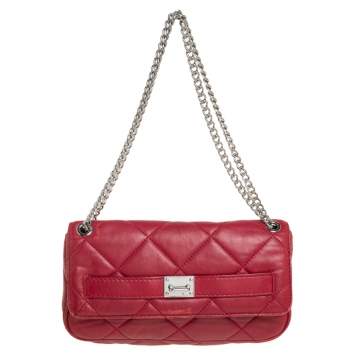 Pre Owned MICHAEL Michael Kors Red Leather Flap Shoulder Bag
