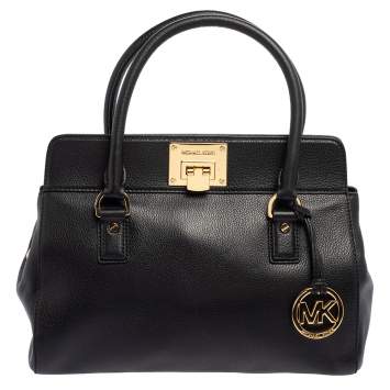 Pre Owned MICHAEL Michael Kors Black Leather Astrid Satchel