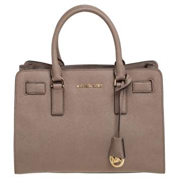 Pre Owned MICHAEL Michael Kors Brown Saffiano Leather Dillon Tote