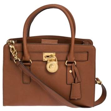 Pre Owned MICHAEL Michael Kors Brown Leather Hamilton East West Tote