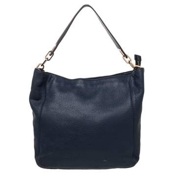 Pre Owned MICHAEL Michael Kors Dark Blue Leather Fulton Hobo