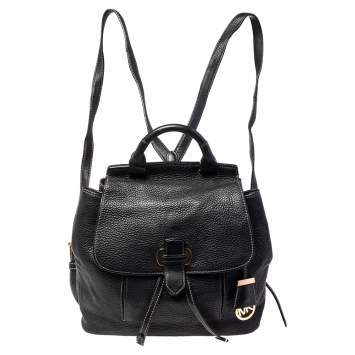 Pre Owned MICHAEL Michael Kors Black Leather Medium Romy Backpack