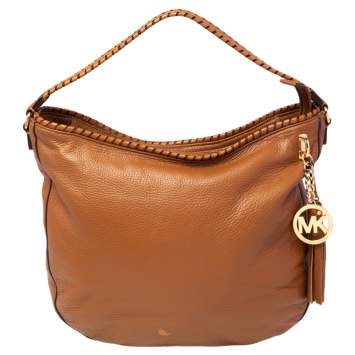 Pre Owned MICHAEL Michael Kors Brown Leather Tassel Hobo